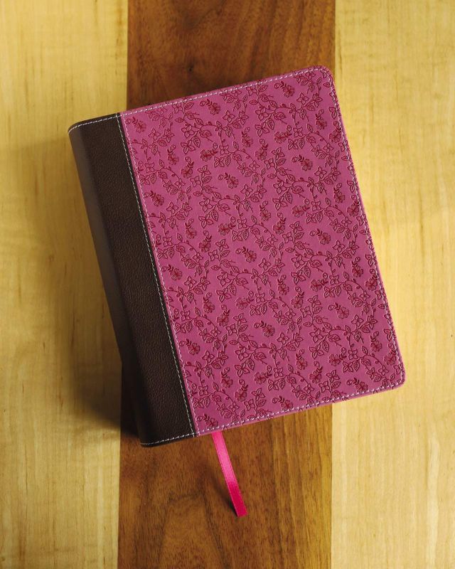 Photo 2 of NIV, Journal the Word Bible, Large Print, Leathersoft, Pink/Brown: Reflect, Journal, or Create Art Next to Your Favorite Verses Imitation Leather – Large Print, November 15, 2016
