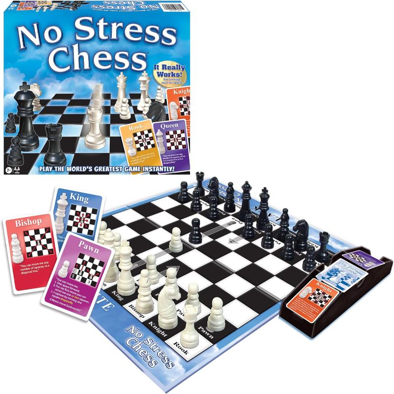 Photo 1 of No Stress Chess by Winning Moves Games USA, Celebrating 20 Years as the Chess Teaching Game Using Innovative Action Cards, for 2 Players, Ages 7+ (1091)
