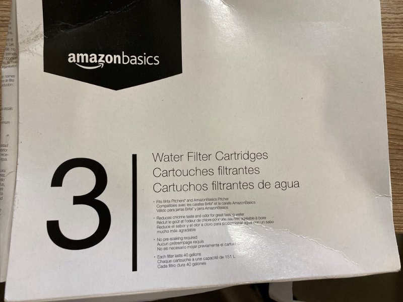 Photo 2 of Amazon Basics Replacement Water Filters for Pitchers, Compatible with Brita, 3-Pack
