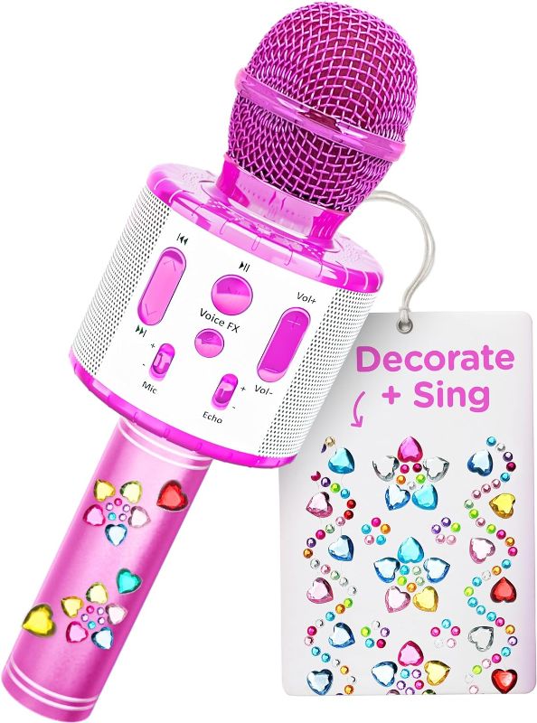 Photo 1 of Move2Play, Kids Karaoke Microphone | Personalize with Jewel Stickers | Birthday Gift for Girls, Boys & Toddlers | Girls Toy Ages 3, 4-5, 6, 7, 8+ Years Old
