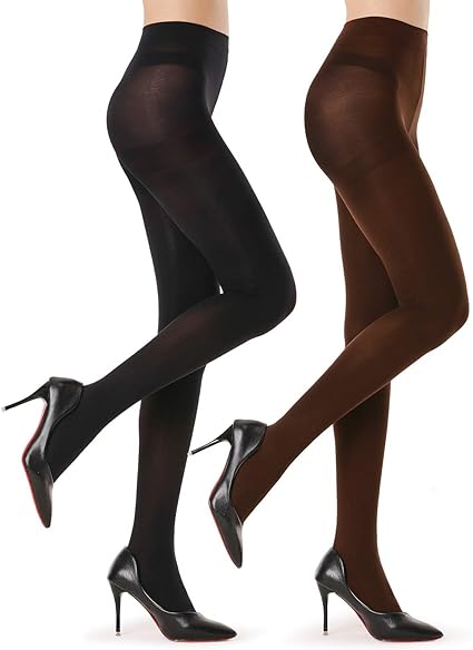 Photo 1 of G&Y 2 Pairs Semi Opaque Tights for Women - 40D Microfiber Control Top Pantyhose
