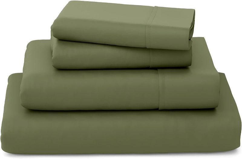Photo 1 of Cosy House Collection Luxury Bamboo Sheets - Blend of Rayon Derived from Bamboo - Cooling & Breathable, Silky Soft, 16-Inch Deep Pockets - 4-Piece Bedding Set - Queen, Sage Green
