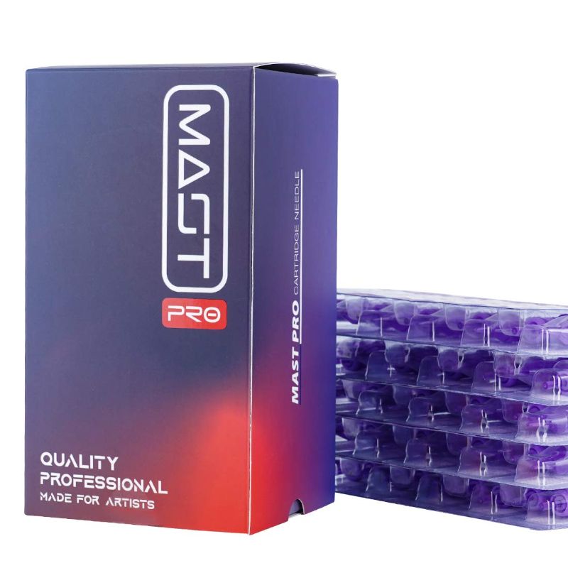 Photo 1 of Mast Tattoo Pro Cartridges Needles with Membrane Mixed Sizes Box of 50 Pcs (RL+RS+RM+M1)
