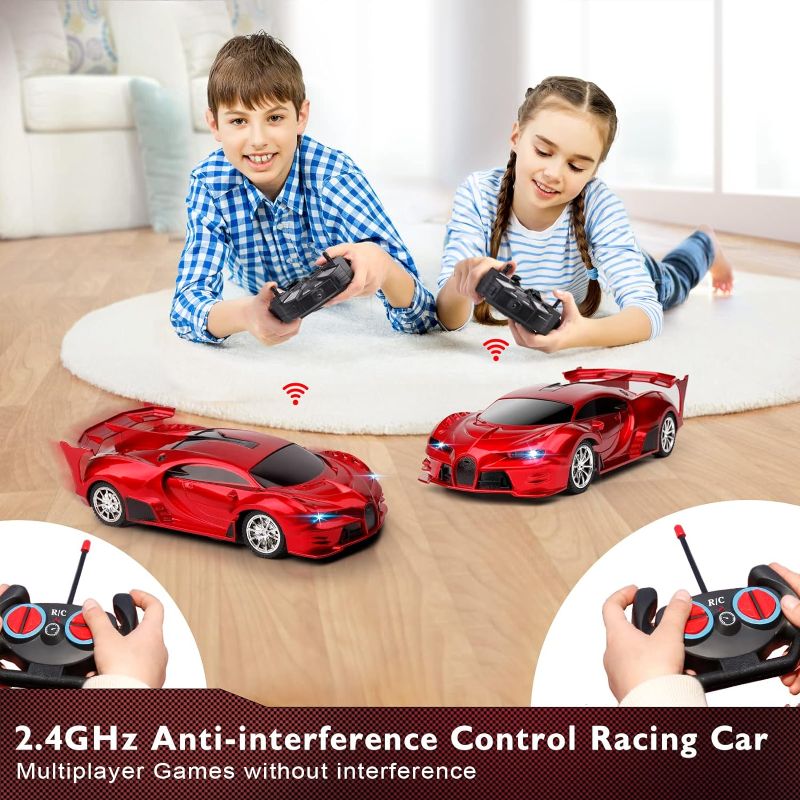 Photo 2 of KULARIWORLD Remote Control Car 2.4Ghz Rechargeable High Speed 1/18 RC Cars Toys for Boys Girls Vehicle Racing Hobby with Headlight Christmas Birthday Gifts for Kids (Red)

