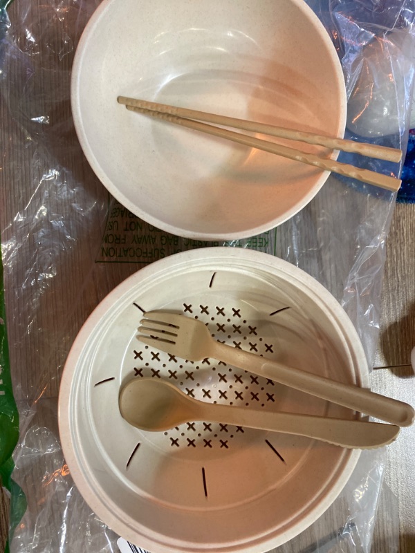 Photo 2 of Layron Ramen Cooker Ramen Bowl Set with Chopsticks 33oz Microwave Noodle Bowl College Dorm Room Essentials for Girls for Boys Apartment Essentials-White

