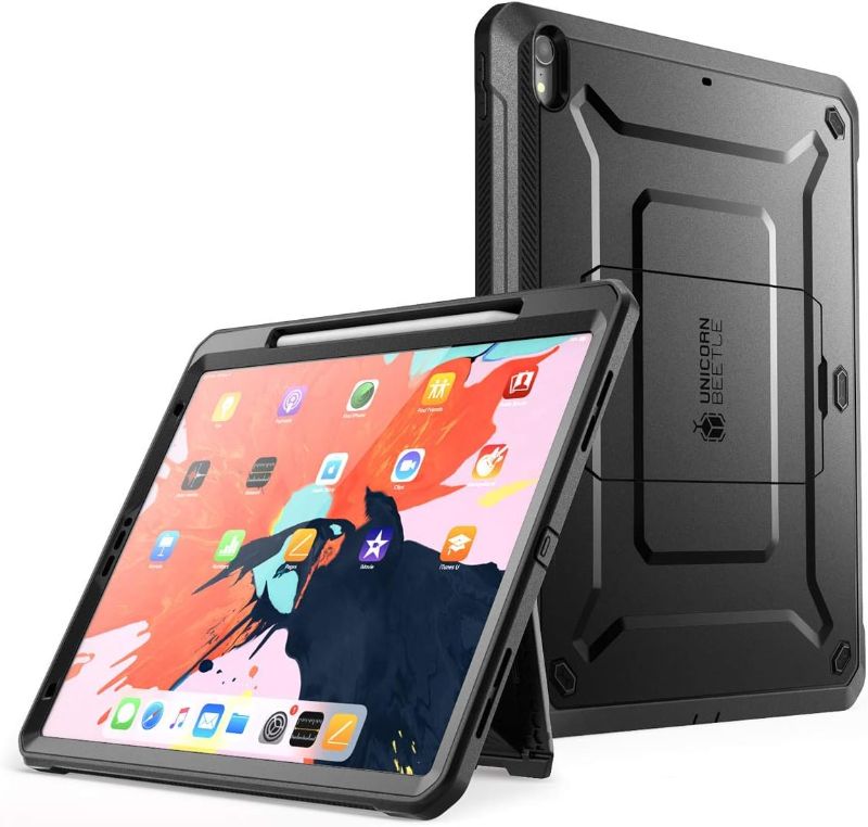 Photo 1 of SUPCASE UB Pro Series Case for iPad Pro 12.9 2018, Support Apple Pencil Charging with Built-in Screen Protector Full-Body Rugged Kickstand Protective Case for iPad Pro 12.9 2018 Release (Black)
