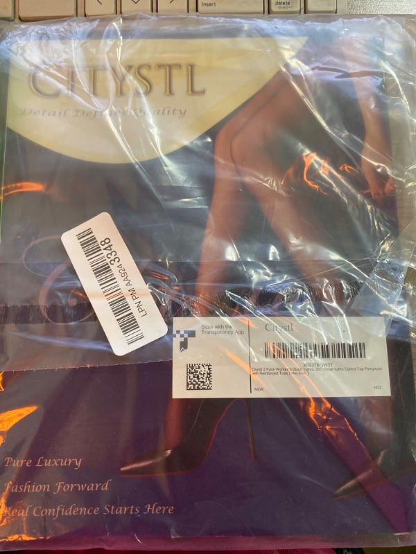 Photo 2 of Citystl Black Sheer Tights for Women, 30D Control Top Pantyhose with Reinforced Toes
