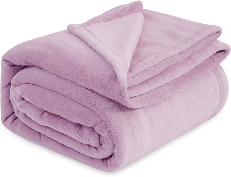 Photo 1 of Bedsure Fleece Blanket Queen Blanket Lilac Lavender - Bed Blanket Soft Lightweight Plush Fuzzy Cozy Luxury Microfiber, 90x90 inches
