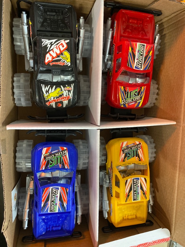 Photo 2 of ArtCreativity Light Up Monster Trucks for Boys and Girls, Toy Truck Set, Monster Trucks for Boys 3 4 5 6 7 8 Years Old, Toddler Monster Truck Toys, Light Up Trucks, for Kids, Light Up Toys for Boys
