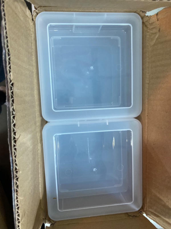 Photo 2 of novelinks Transparent 4" x 6" Photo Cases and Clear Craft Keeper with Handle - 12 Inner Cases Plastic Storage Container Box (Clear)
