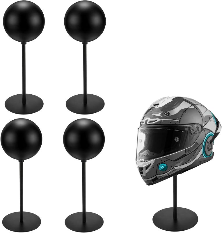 Photo 1 of motofans® Helmet Stand Metal, Rotation Metal Stand Desktop Hanger Rack Helmet Stand Display for Motocycle Helmet, Caps,Hat, and Rugby Helmet
