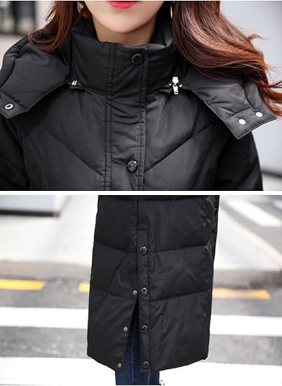 Photo 3 of chouyatou Women's Winter Over Knee Removable Hooded Maxi Long Puffer Down Coat
