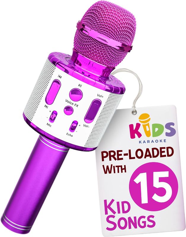 Photo 1 of Move2Play, Kids Karaoke Microphone | Includes Bluetooth & 15 Pre-Loaded Nursery Rhymes | Birthday Gift for Girls, Boys & Toddlers | Girls Toy Ages 2, 3, 4-5, 6+ Years Old
