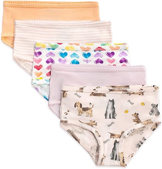 Photo 1 of Burt's Bees Baby Toddler Girls' Underwear, Organic Cotton Panties, Tag-Free Comfort Briefs, Pack of 12
