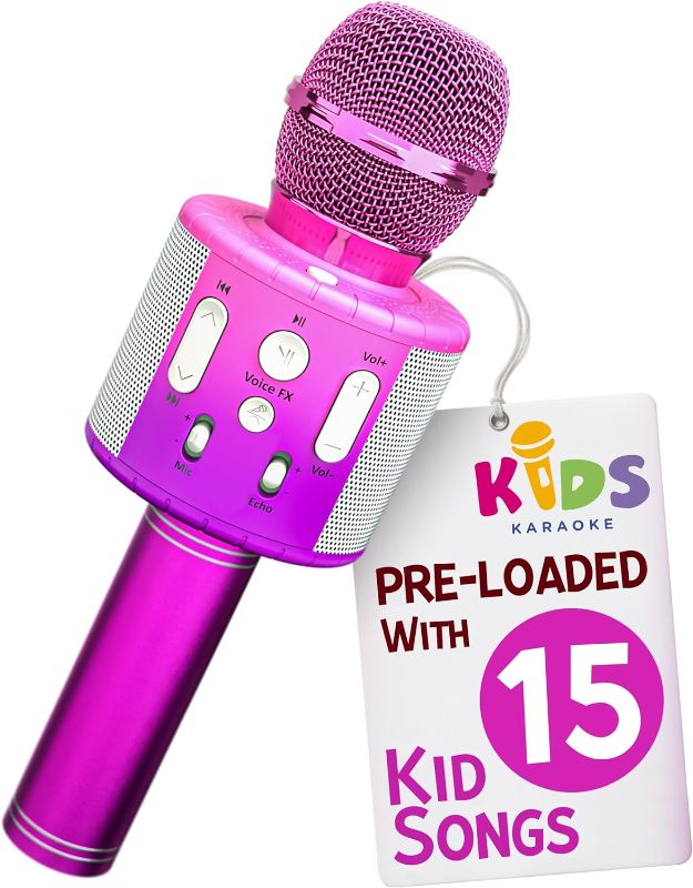 Photo 1 of Move2Play, Kids Karaoke Microphone | Includes Bluetooth & 15 Pre-Loaded Nursery Rhymes | Birthday Gift for Girls, Boys & Toddlers | Girls Toy Ages 2, 3, 4-5, 6+ Years Old
