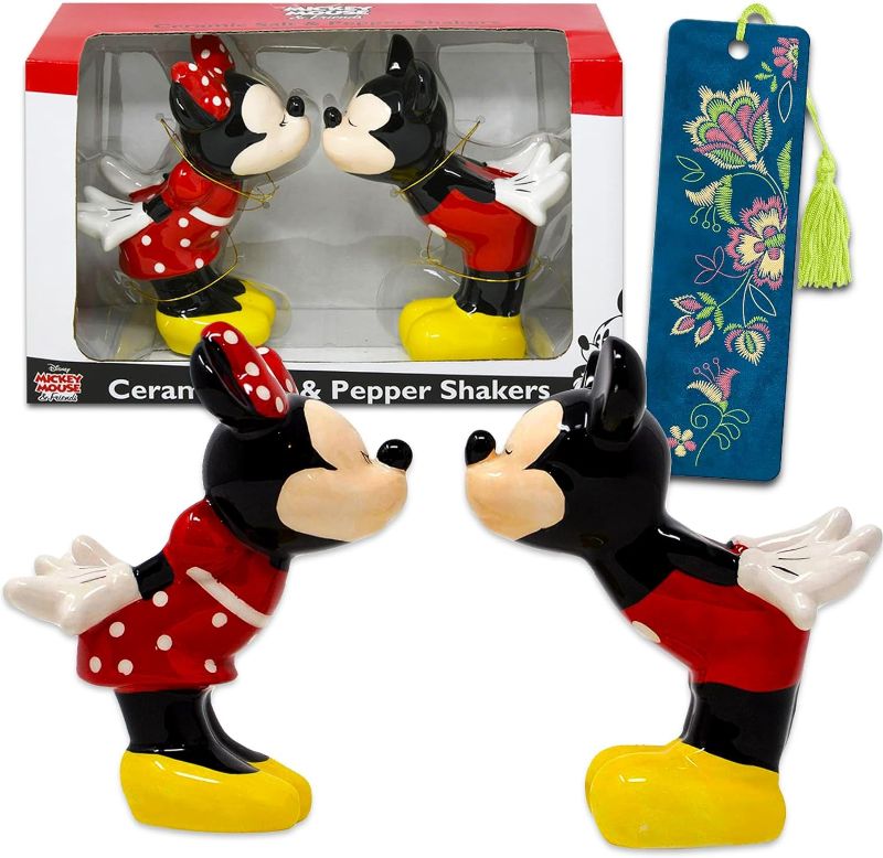 Photo 1 of Mickey and Minnie Salt and Pepper Shakers Set - Disney Kitchen Accessories Bundle with Disney Mickey and Minnie Salt and Pepper Shakers Collector Set Plus Bookmark | Mickey and Minnie Collectibles

