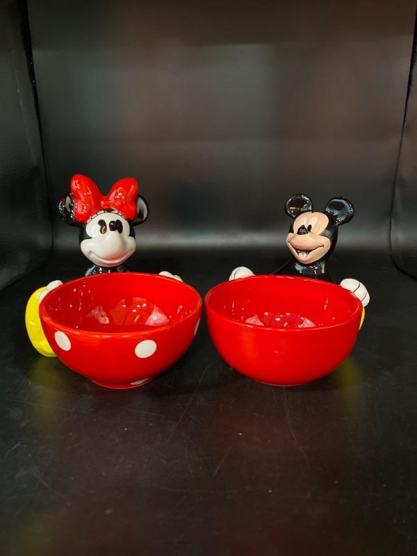 Photo 1 of minnie mouse and mickey mouse candy bowl set 6"