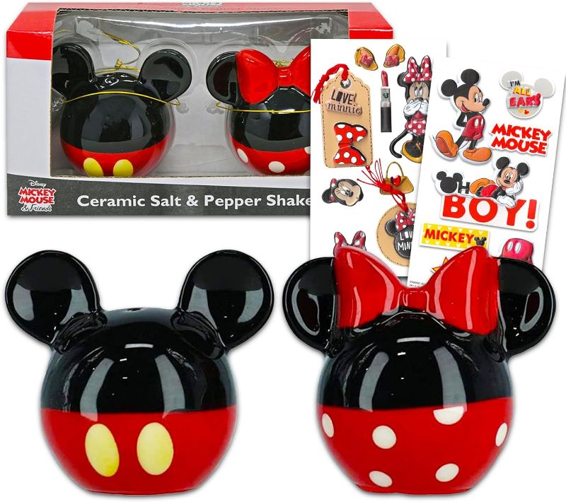 Photo 1 of Mickey and Minnie Salt and Pepper Shakers Set - Disney Kitchen Accessories Bundle with Mickey and Minnie Salt and Pepper Shakers Collector Set Plus Stickers | Mickey and Minnie Collectibles
