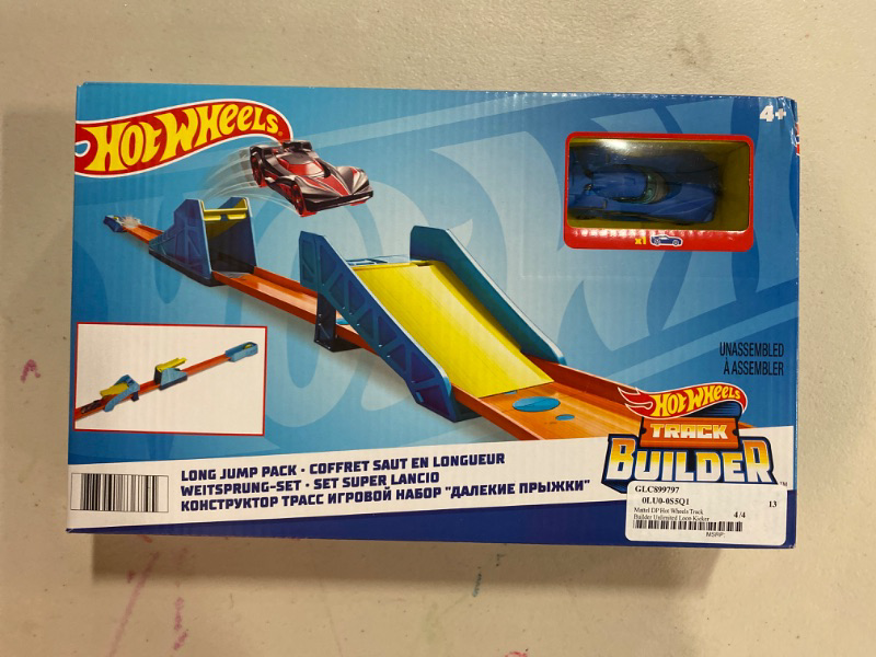 Photo 2 of Hot Wheels Track Builder Unlimited Long Jump Pack, Plyset with 13 Component Parts & 1:64 Scale Toy Car
