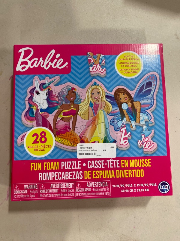 Photo 2 of Hasbro Shop Barbie Floor Puzzle for Kids, Girls - Bundle with 28 Pc Barbie and Friends Foam Puzzle Plus Unicorn Stickers and More (Barbie Toys and Games for Toddlers)
