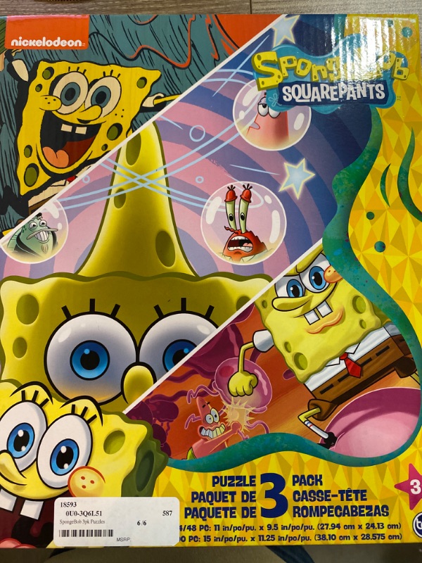 Photo 2 of Spongebob Squarepants Puzzle 3-Pack