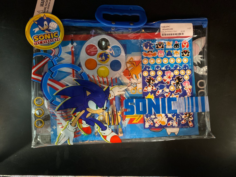 Photo 2 of Sonic The Hedgehog Drawing and Painting Set for Boys - Sonic Gift Bundle with Coloring Book, Coloring Utensils, Watercolor Paints, Stickers, and More | Sonic Crafts for Kids
