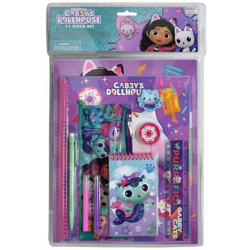 Photo 1 of Gabbys Dollhouse 11pc Value Set in Bag with Header- INCLUES: NOTEPAD, RULER, PENCIL CASE, NOTEBOOK & MARKER