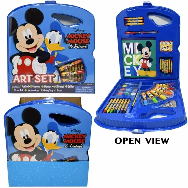 Photo 1 of 1 SET Mickey Mouse Character Art Tote ART PAD CRAYON MARKER GEL PEN STICKER ROLL WATERCOLORS MIXING TRAY BRUSH
