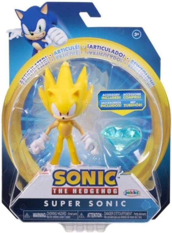 Photo 1 of Sonic The Hedgehog 4" Articulated Action Figure Collection (Choose Figure) (Super Sonic)
