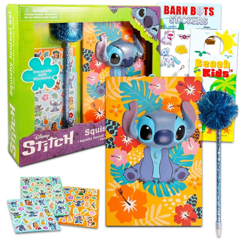 Photo 1 of Lilo and Stitch Stitch Journal and Pen Set for Girls - Bundle Notebook with Stitch Stress Toy Plus Stickers, More | Stitch Diary Set for Kids