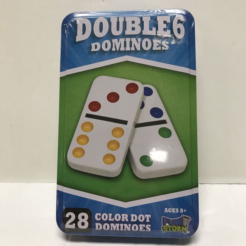 Photo 1 of Double 6 Dominoes 28 Double Six Color Dot Fun Storm Game 8+ Kid Adult Games