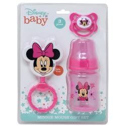Photo 1 of Disney Baby Unisex 3-Piece Mickey Mouse Gift Set 
Minnie 3pc Baby Set on Card Rattle Pacifier Baby Bottle