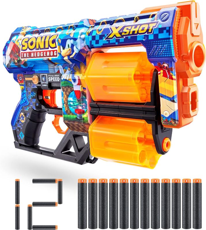 Photo 1 of X-Shot Skins Dread Foam Blaster (12 Dart) by ZURU x Sonic The Hedgehog Toy for Kids, Teens, Adults
