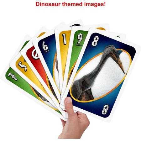 Photo 1 of Giant UNO Jurassic World Domination Card Game for Kids Oversized Cards & Customizable Wild Cards