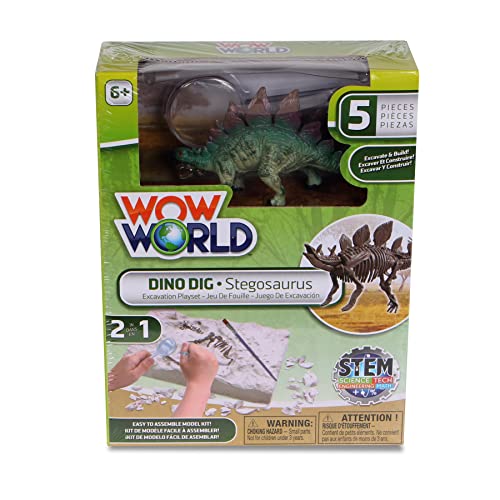 Photo 1 of Katz Trimming/trims Unlimited Wow World Dino DIG Excavation Playset STEM Science Tech Math 2 in 1-Brachiosaurus, Triceratops, Pterodactyl (Stegosaurus
