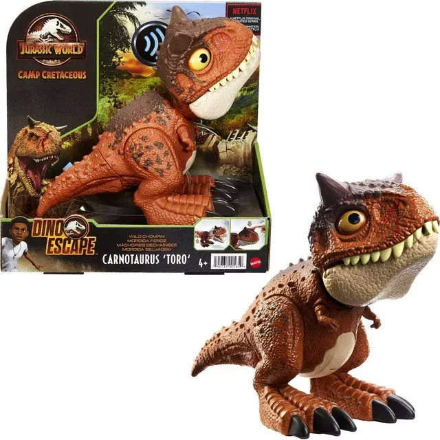 Photo 1 of ?Jurassic World Camp Cretaceous Chompin’ Carnotaurus Toro Dinosaur Action Figure, Toy Gift with Button-Activated Chomping and Other Motion?
