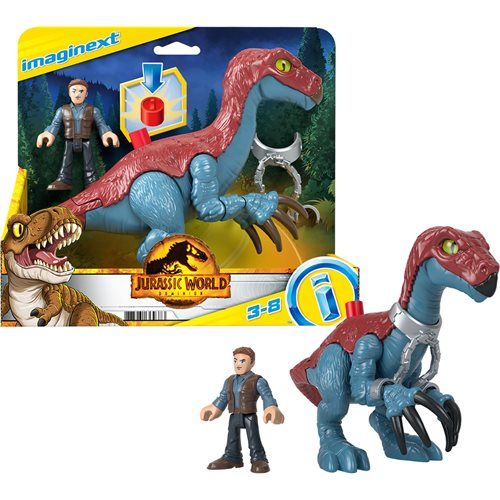 Photo 1 of Imaginext Jurassic World Dominion Therizinosaurus Dinosaur & Owen Grady Poseable Figure Set
