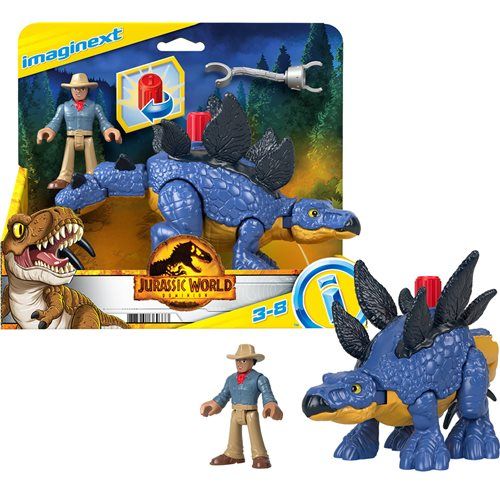 Photo 1 of Imaginext Jurassic World Dominion Stegosaurus Dinosaur & Dr. Grant Poseable Figure Set
