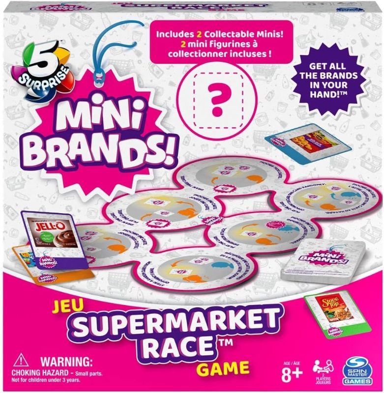 Photo 1 of Spin Master 6063724 Surprise Mini Brands Supermarket Race Board Game 5-Piece Set with 2 Collectible Movers
