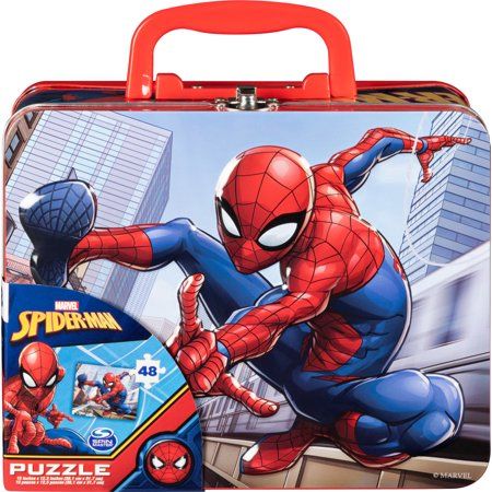 Photo 1 of Spider-Man 48-Piece Puzzle in Tin with Handle
