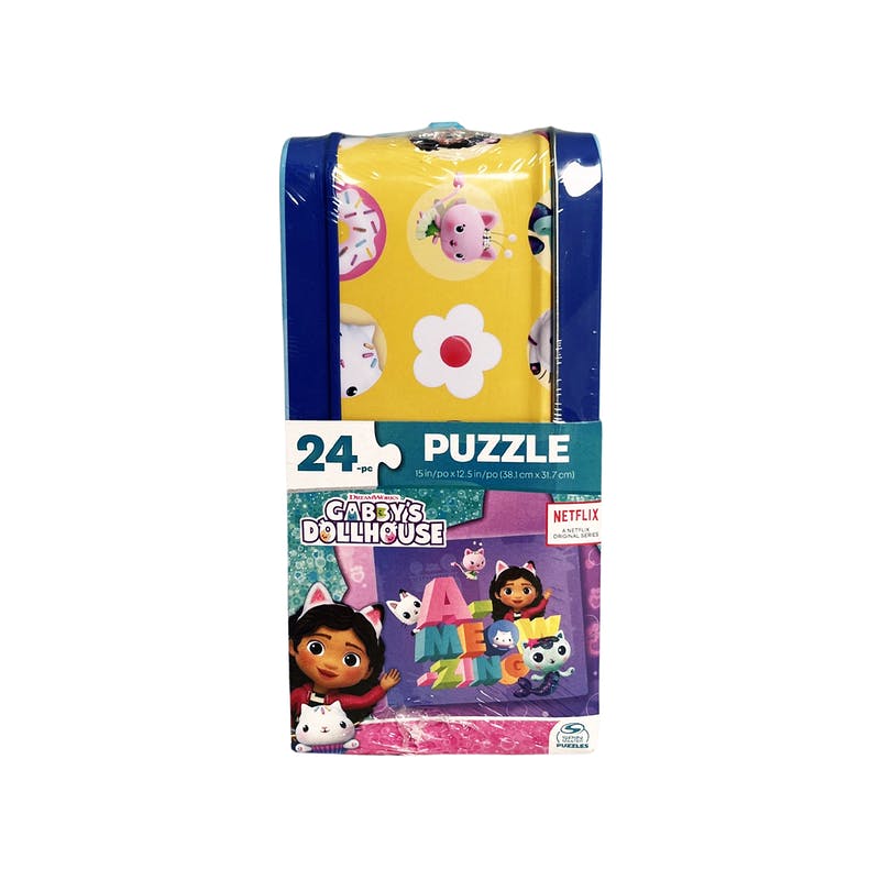 Photo 1 of Gabby’s Dollhouse 48-Piece Puzzle in Tin Lunch Box for Kids Ages 4+
