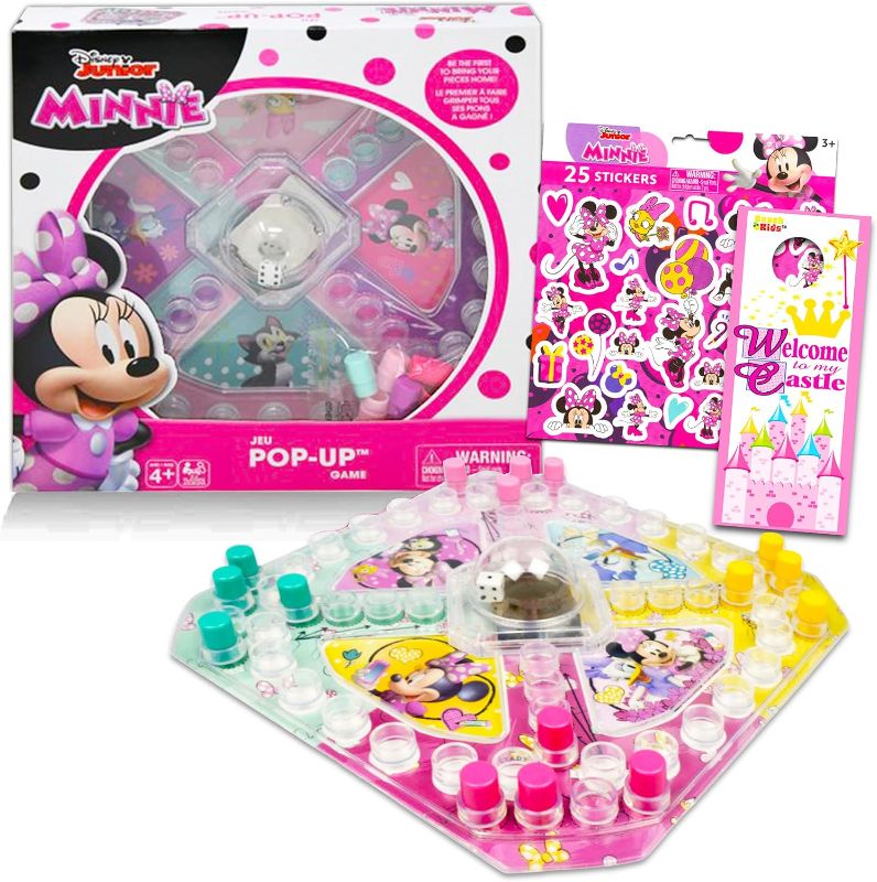 Photo 1 of Disney Junior Minnie Mouse Pop Up Game ~ Minnie Mouse Board Game for Kids with Pop Up Dice and Minnie Mouse Stickers (Disney Junior Party Favors and Family Games)
