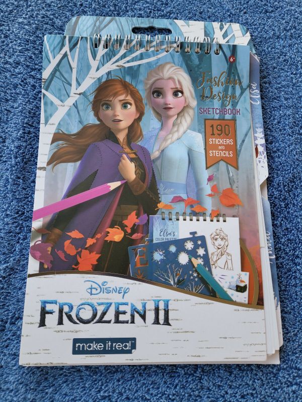 Photo 1 of Disney Frozen II Fashion Design Sketchbook Color Pages 190 Stickers 40 Stencils