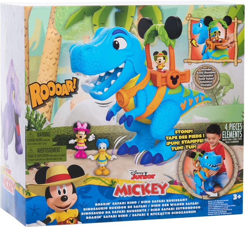 Photo 2 of Disney Junior Mickey Mouse Roarin Safari Dino 4-piece Figures and Playset Dinosaur Multi-color Kids Toys for Ages 3 up
