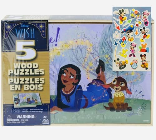 Photo 1 of Disney Wish 5pk Wood Puzzle and Stickers Set