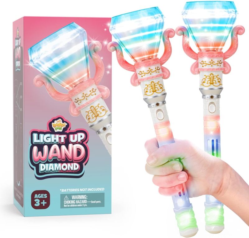 Photo 1 of Light Up Spinning Diamond Wand for Kids, Set of 2, Rotating LED Toy for Girls and Boys, Magic Princess Sensory Toys, Suitable for Autistic Children, Best Pretend Play Birthday Gift 3, 4, 5, 6, 7
