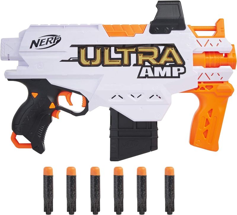 Photo 1 of NERF Ultra Amp Motorized Blaster, 6-Dart Clip, 6 Ultra Darts, Compatible Only Ultra Darts
