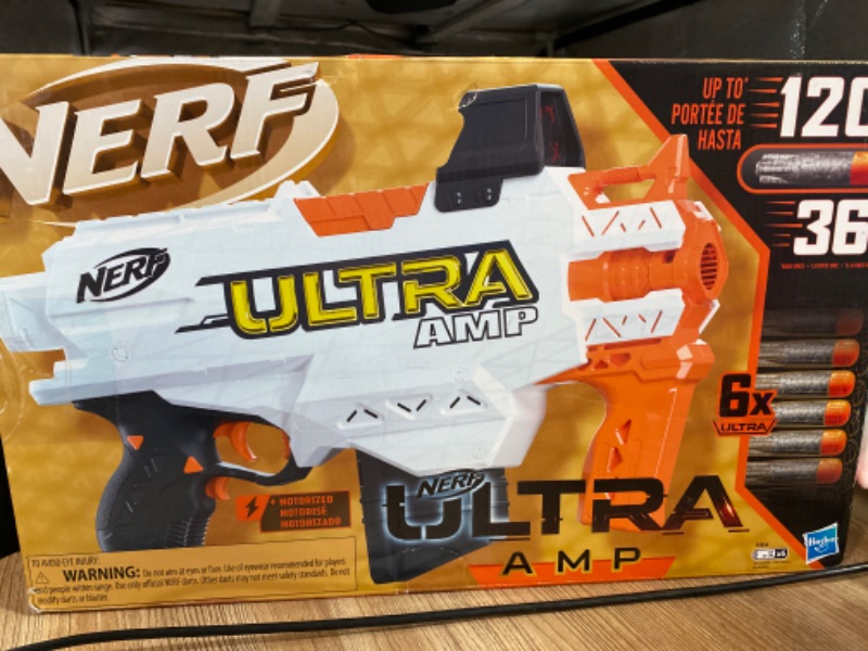 Photo 2 of NERF Ultra Amp Motorized Blaster, 6-Dart Clip, 6 Ultra Darts, Compatible Only Ultra Darts
