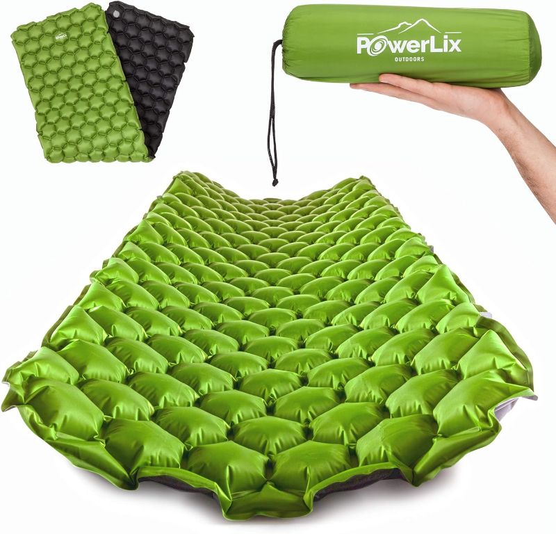 Photo 1 of POWERLIX Ultralight Sleeping Pad for Camping with Inflating Bag, Carry Bag, Repair Kit – Compact Lightweight Camping Mat, Outdoor Backpacking Hiking Traveling Airpad Camping Air Mattress
