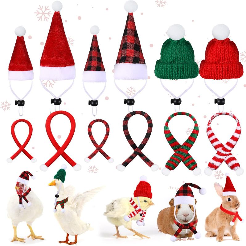 Photo 1 of Leifide Multicolor Small Acrylic Christmas Costume for Chicken, Chinchillas, Rabbits
